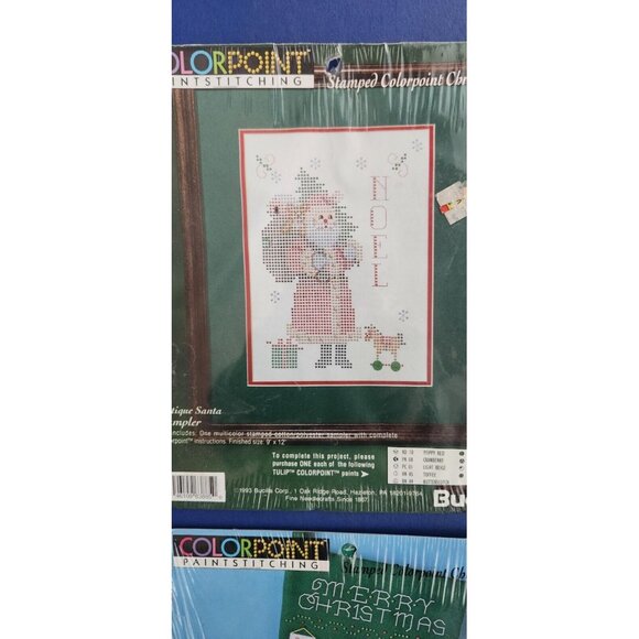 Bucilla Cross Stitch 4 Kits ColorPoint Christmas Pattern Stocking Santa Sampler - Picture 2 of 14